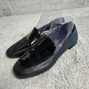 Donald Pliner Black Supple Leather‎ Patent Toe Loafers Women's Size 7.5M